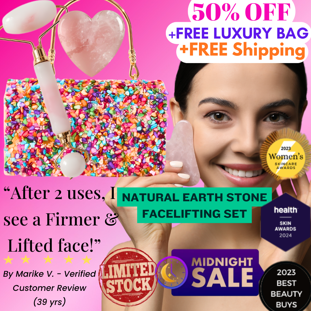SculptFirm Rose Earth Stone Face Lifting Set + Free Luxury Bag+ Free Shipping