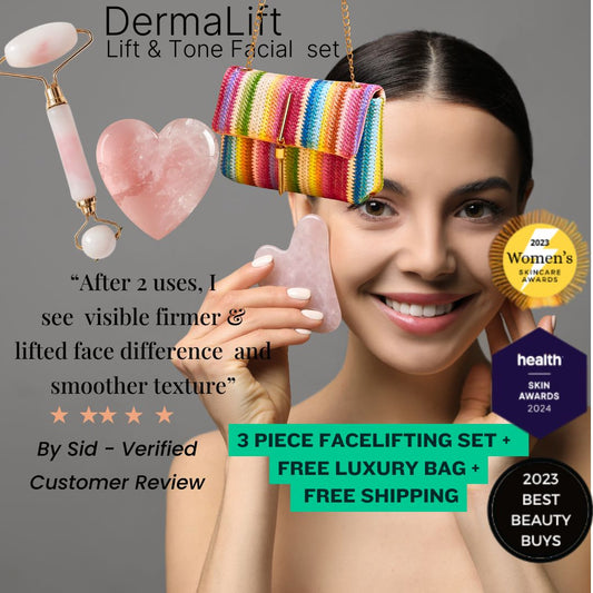 Celeb Facial Roller Gua Sha set-3pcs - Free Luxury Bag + Free Shipping